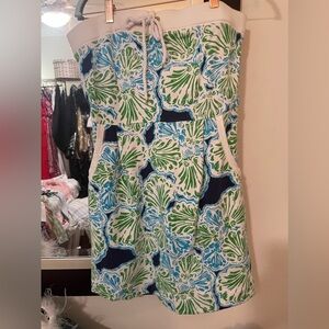 Lilly Pulitzer Strapless Sleeveless Dress w/ Pockets Size Medium